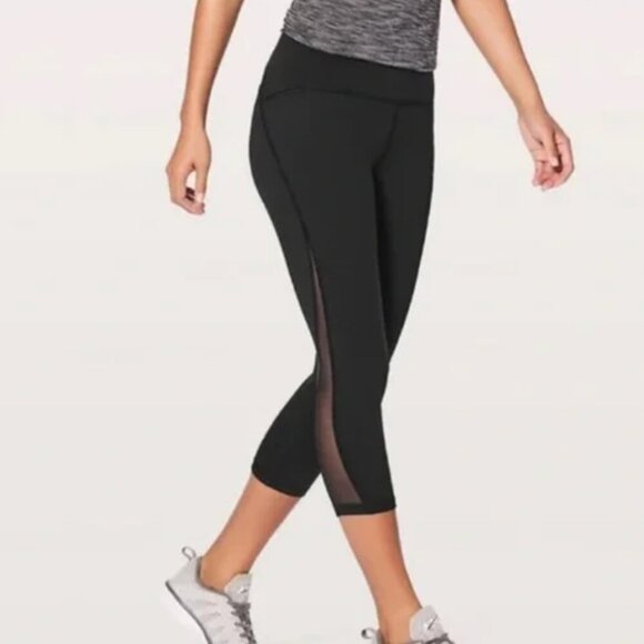 Lululemon Train Times Crop Mesh Luxtreme Leggings // Size 4 //Black - Picture 6 of 6